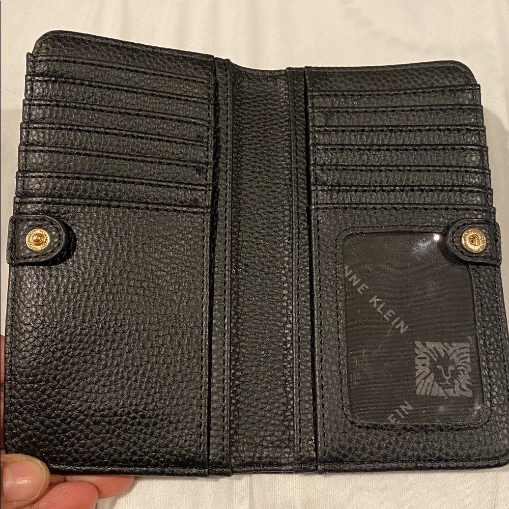 Anne Klein Black Textured Wallet - Picture 5 of 6